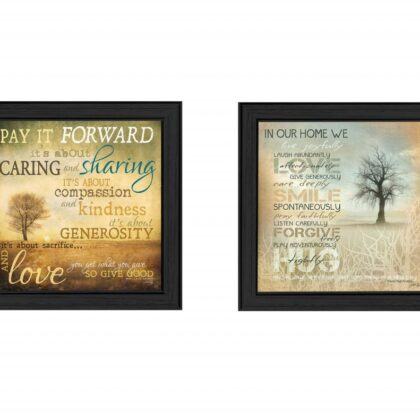Set Of Two Meaning 2 Black Framed Print Wall Art