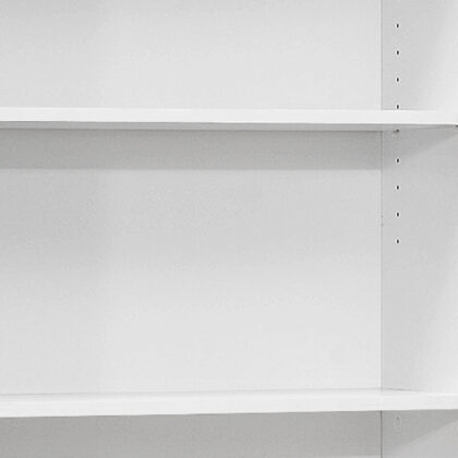 White Wood Adjustable Five Tier Bookcase