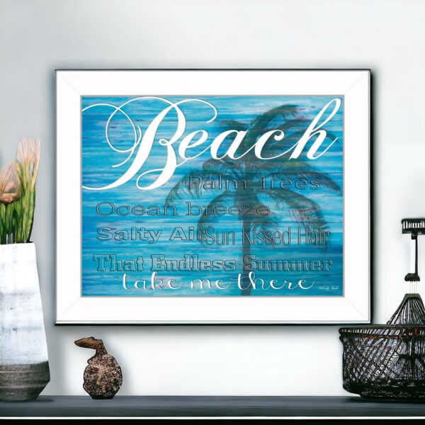 Beach Take Me There 2 White Framed Print Wall Art