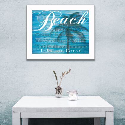 Beach Take Me There 2 White Framed Print Wall Art