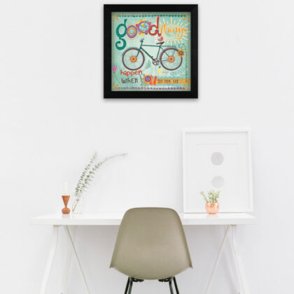 Good Things Happen Black Framed Print Wall Art