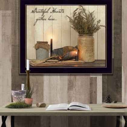 Grateful Hearts 3 Black Framed Print Wall Art