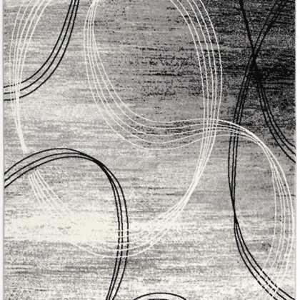 8' X 10' Gray Abstract Dhurrie Area Rug