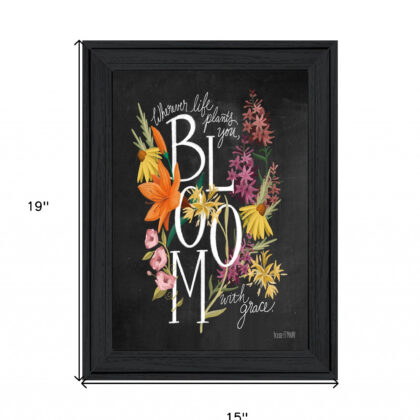 Bloom With Grace 3 Black Framed Print Wall Art