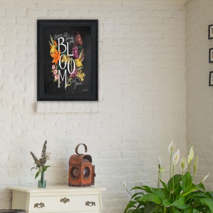 Bloom With Grace 3 Black Framed Print Wall Art