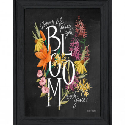 Bloom With Grace 3 Black Framed Print Wall Art