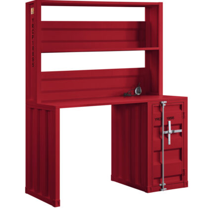 47" Red Iron Writing Desk