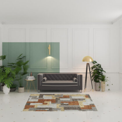 5' X 8' Grey And Brown Geometric Area Rug