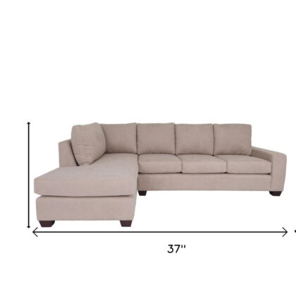 Tan Polyester Blend L Shaped Two Piece Sectional
