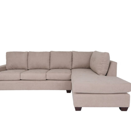 Tan Polyester Blend L Shaped Two Piece Sectional