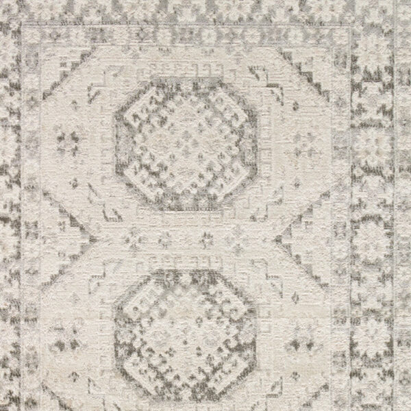 4' x 6' Gray Geometric Distressed Area Rug