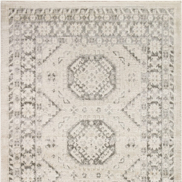 4' x 6' Gray Geometric Distressed Area Rug