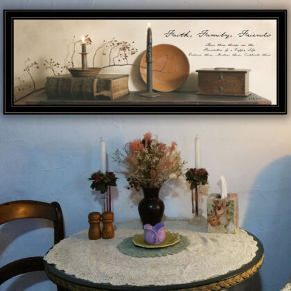 Faith Family Friends 2 Black Framed Print Wall Art