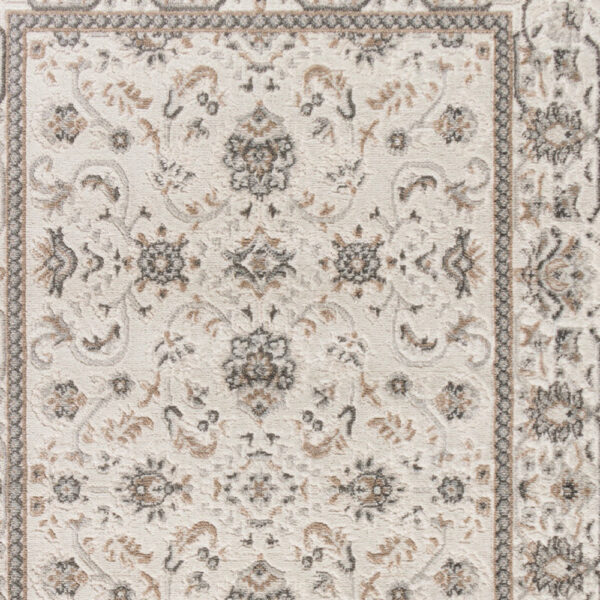 4' x 6' Cream Floral Distressed Area Rug