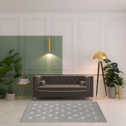 5' x 7' Gray Geometric Area Rug