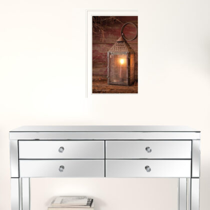 Innkeepers Lantern 3 White Framed Print Wall Art