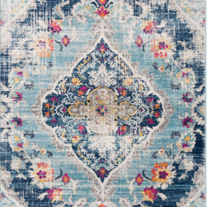 20' Blue Oriental Dhurrie Runner Rug