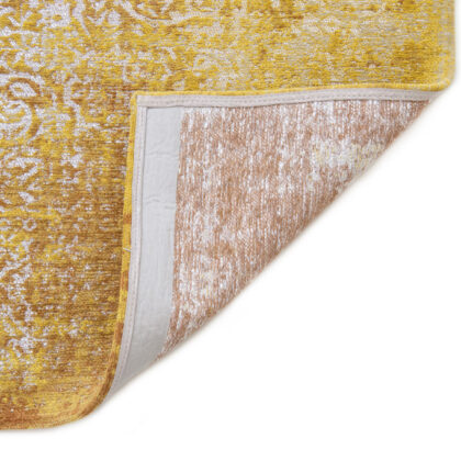 7' x 9' Yellow and Brown Oriental Non Skid Area Rug