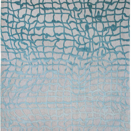 9' X 13' Blue and Gray Abstract Non Skid Area Rug