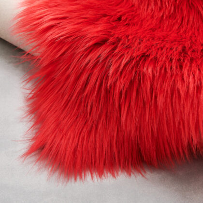 4' x 6' Red Shag Sheepskin Washable Area Rug