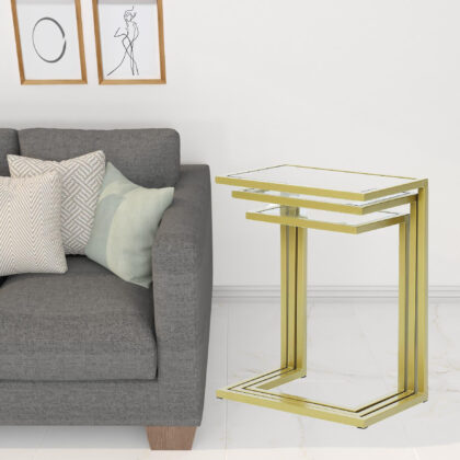 24" Chrome Glass Rectangular End Table