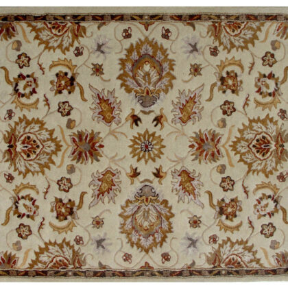 5' x 8' Cream Oriental Hand Tufted Non Skid Area Rug