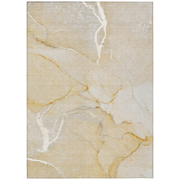 10' X 14' Beige Abstract Washable Non Skid Indoor Outdoor Area Rug