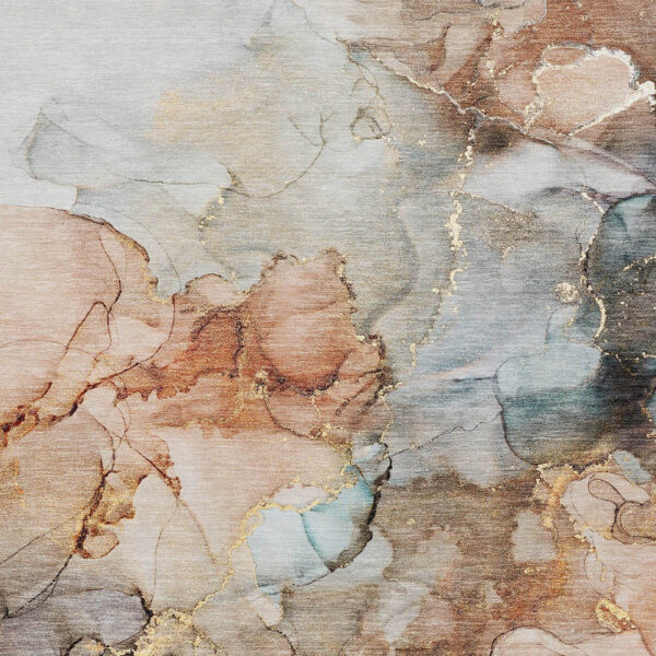 3' X 5' Beige Abstract Washable Non Skid Indoor Outdoor Area Rug