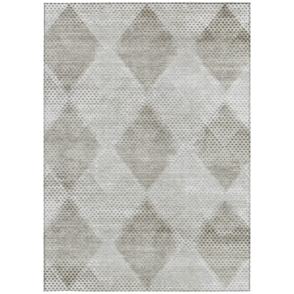 3' X 5' Gray Geometric Washable Non Skid Indoor Outdoor Area Rug