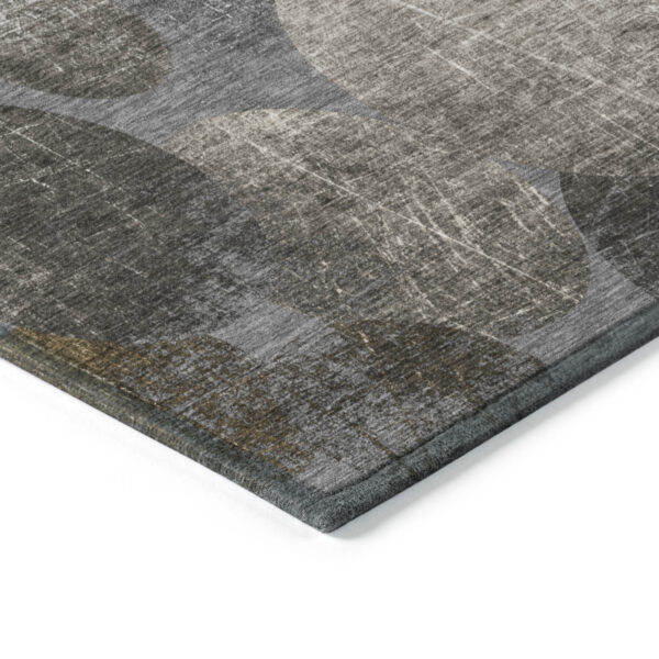 8' X 10' Brown Beige and Ivory Abstract Washable Non Skid Indoor Outdoor Area Rug