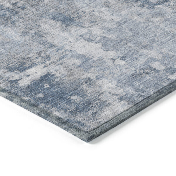 10' X 14' Blue Abstract Washable Non Skid Indoor Outdoor Area Rug