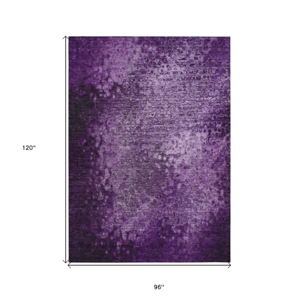8' X 10' Purple Washable Non Skid Indoor Outdoor Area Rug