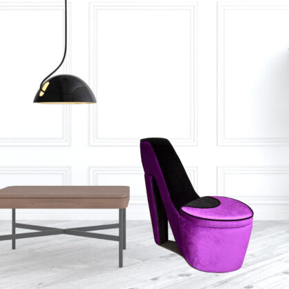 32" Purple Faux Suede Side Chair