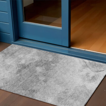 3' X 5' Silver Gray And Ivory Abstract Washable Indoor Outdoor Area Rug