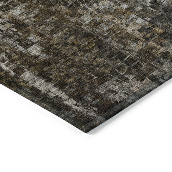 8' X 10' Brown And Copper Abstract Washable Indoor Outdoor Area Rug
