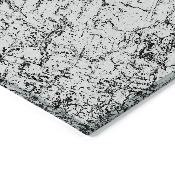 8' X 10' Black White And Gray Abstract Washable Indoor Outdoor Area Rug