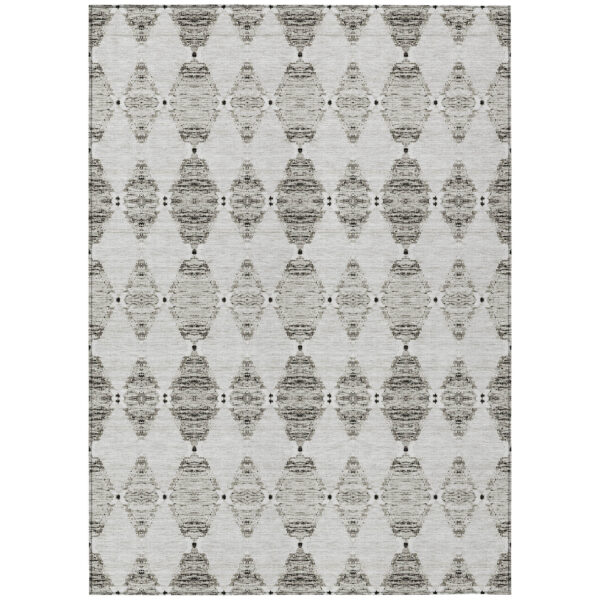 9' X 12' Taupe Beige And Coffee Moroccan Washable Indoor Outdoor Area Rug