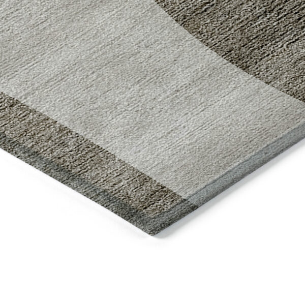 9' X 12' Taupe Beige And Chocolate Abstract Washable Indoor Outdoor Area Rug