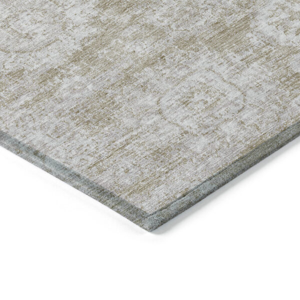8' X 10' Beige Tan And Gray Floral Washable Indoor Outdoor Area Rug