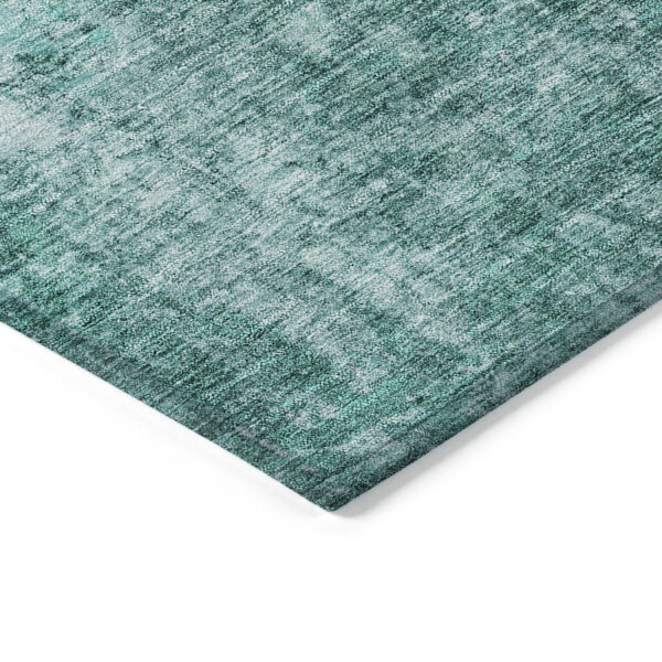 5' X 8' Teal Blue Green And Gray Abstract Washable Indoor Outdoor Area Rug