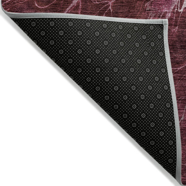 5' X 8' Merlot Blush And Gray Abstract Washable Indoor Outdoor Area Rug