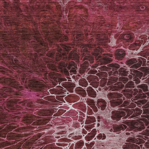 5' X 8' Merlot Blush And Gray Abstract Washable Indoor Outdoor Area Rug