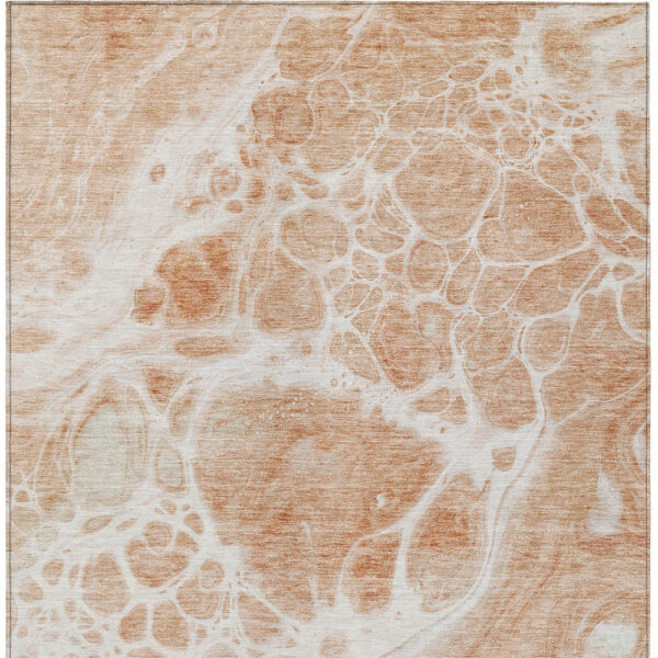 10' X 14' Copper And Ivory Nautical Washable Indoor Outdoor Area Rug