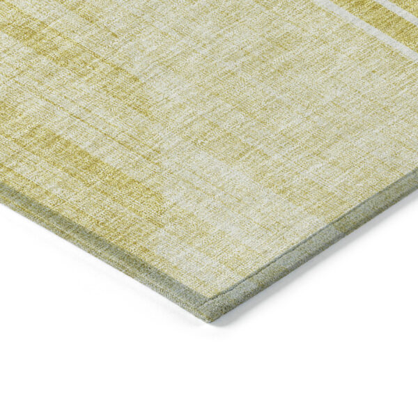 9' X 12' Wheat Gold And Ivory Geometric Washable Indoor Outdoor Area Rug
