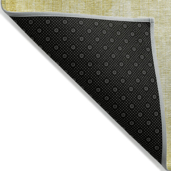 9' X 12' Wheat Gold And Ivory Geometric Washable Indoor Outdoor Area Rug