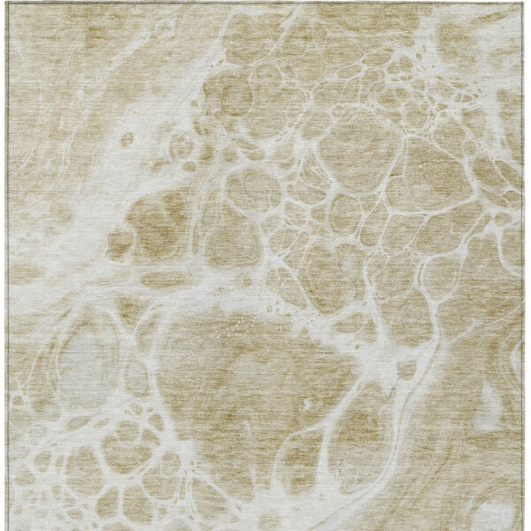 10' X 14' Taupe Beige And Ivory Nautical Washable Indoor Outdoor Area Rug