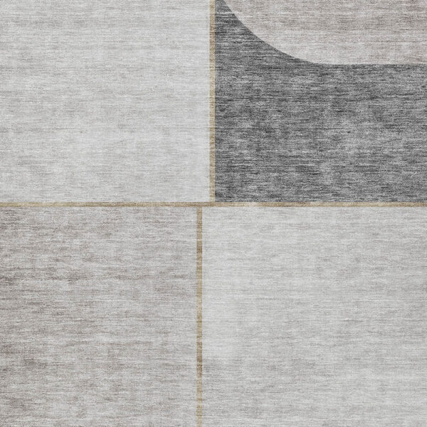 8' X 10' Taupe Beige And Gray Abstract Washable Indoor Outdoor Area Rug