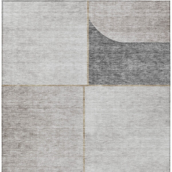 9' X 12' Taupe Beige And Gray Abstract Washable Indoor Outdoor Area Rug