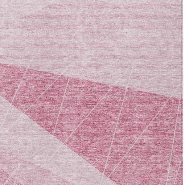 3' X 5' Pink Mauve And Blush Geometric Washable Indoor Outdoor Area Rug