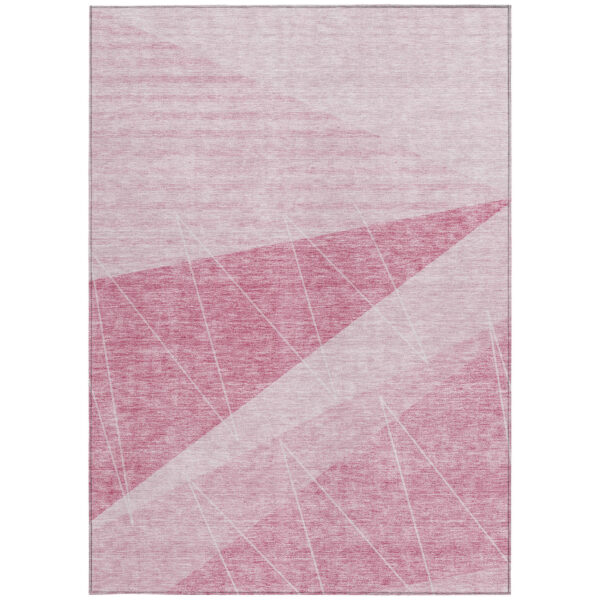 3' X 5' Pink Mauve And Blush Geometric Washable Indoor Outdoor Area Rug